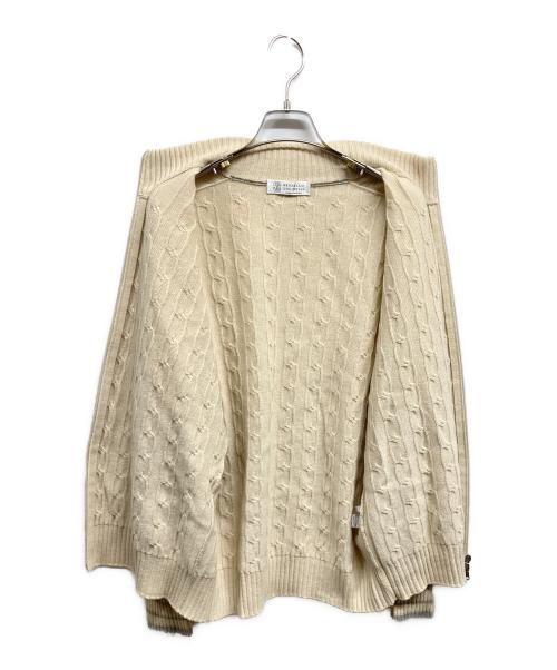 BRUNELLO CUCINELLI（ブルネロクチネリ）BRUNELLO CUCINELLI (ブルネロクチネリ) ドライバーズニット アイボリー サイズ:52の古着・服飾アイテム