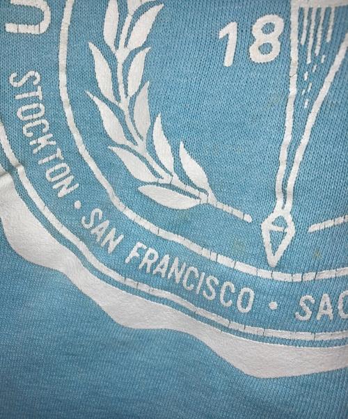 Champion（チャンピオン）Champion (チャンピオン) 70s カレッジロゴ ラグランスウェット ブルー サイズ:Mの古着・服飾アイテム