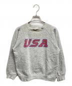 Championチャンピオン）の古着「80s プリント ラグランスウェット」｜グレー