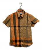 BURBERRY LONDONバーバリーロンドン）の古着「半袖チェックシャツ」｜ブラウン