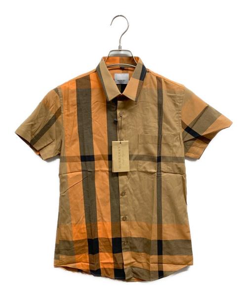 BURBERRY LONDON（バーバリーロンドン）BURBERRY LONDON (バーバリーロンドン) 半袖チェックシャツ ブラウン サイズ:Mの古着・服飾アイテム