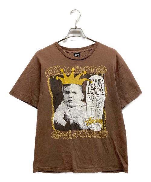stussy（ステューシー）stussy (ステューシー) 00s crown kid Tシャツ ブラウン サイズ:Lの古着・服飾アイテム