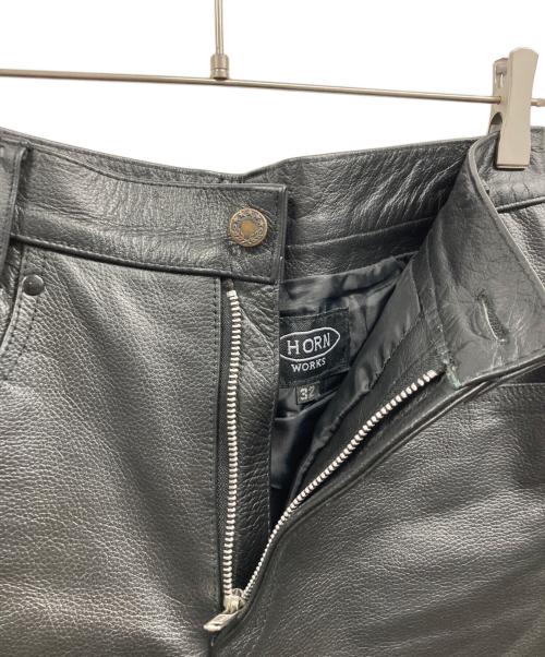 HORN WORKS（ホーンワークス）HORN WORKS (ホーンワークス) レザーパンツ ブラック サイズ:32の古着・服飾アイテム