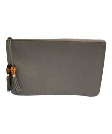 GUCCI（グッチ）の古着「バンブータッセルクラッチバッグ」｜グレー