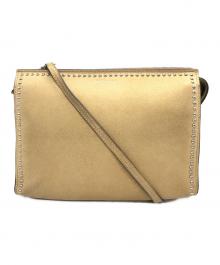 J&M DAVIDSON（ジェイ＆エム デヴィッドソン）の古着「スタッズデザインスウェードショルダーバッグ」｜ベージュ