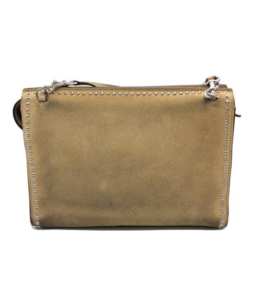 J&M DAVIDSON（ジェイ＆エム デヴィッドソン）J&M DAVIDSON (ジェイ＆エム デヴィッドソン) スタッズデザインスウェードショルダーバッグ ベージュの古着・服飾アイテム
