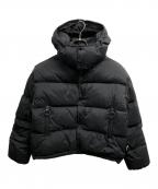 Gymphlexジムフレックス）の古着「ホワイトグース フード付き ショート ダウンジャケット」｜ブラック