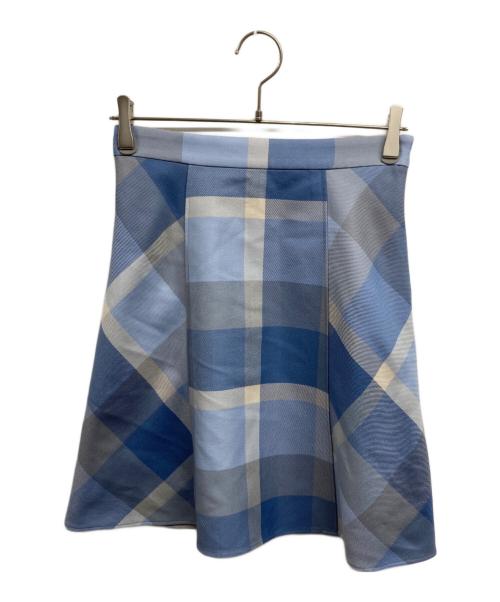 BLUE LABEL CRESTBRIDGE（ブルーレーベルクレストブリッジ）BLUE LABEL CRESTBRIDGE (ブルーレーベルクレストブリッジ) チェッククロッシングビエラスカート ブルー サイズ:38 未使用品の古着・服飾アイテム