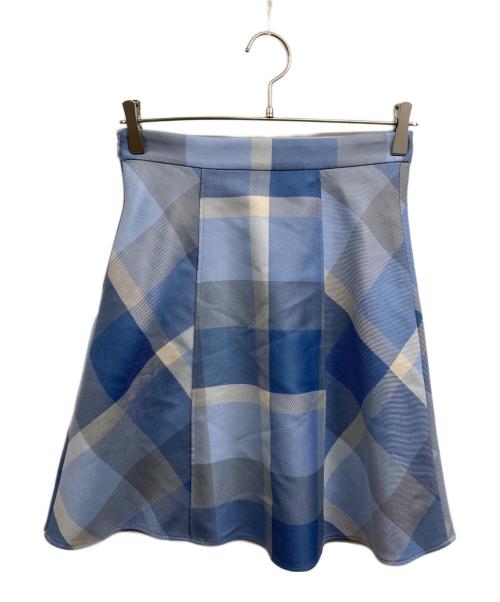 BLUE LABEL CRESTBRIDGE（ブルーレーベルクレストブリッジ）BLUE LABEL CRESTBRIDGE (ブルーレーベルクレストブリッジ) チェッククロッシングビエラスカート ブルー サイズ:38 未使用品の古着・服飾アイテム