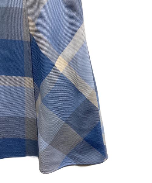 BLUE LABEL CRESTBRIDGE（ブルーレーベルクレストブリッジ）BLUE LABEL CRESTBRIDGE (ブルーレーベルクレストブリッジ) チェッククロッシングビエラスカート ブルー サイズ:38 未使用品の古着・服飾アイテム