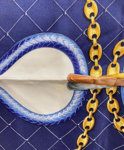 Cartier（カルティエ）Cartier (カルティエ) シルクスカーフ ブルーの古着・服飾アイテム