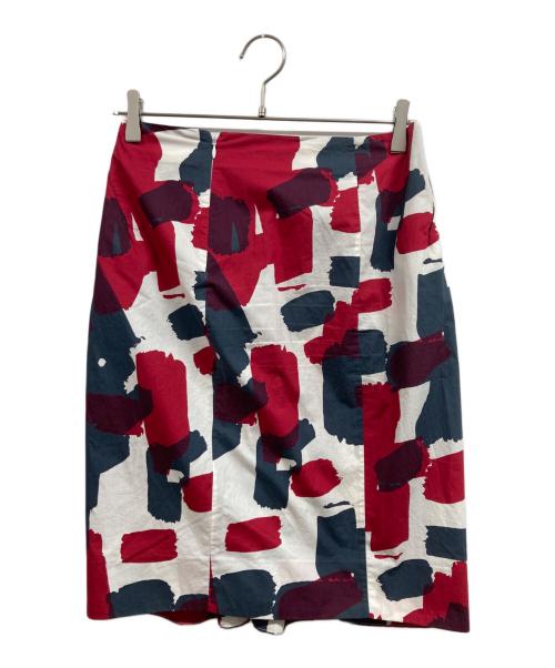 MARNI（マルニ）MARNI (マルニ) 総柄スカート レッド サイズ:38の古着・服飾アイテム