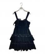 merry jennyメリージェニー）の古着「コルセットベロアミニワンピース」｜ブラック