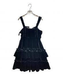 merry jenny（メリージェニー）の古着「コルセットベロアミニワンピース」｜ブラック