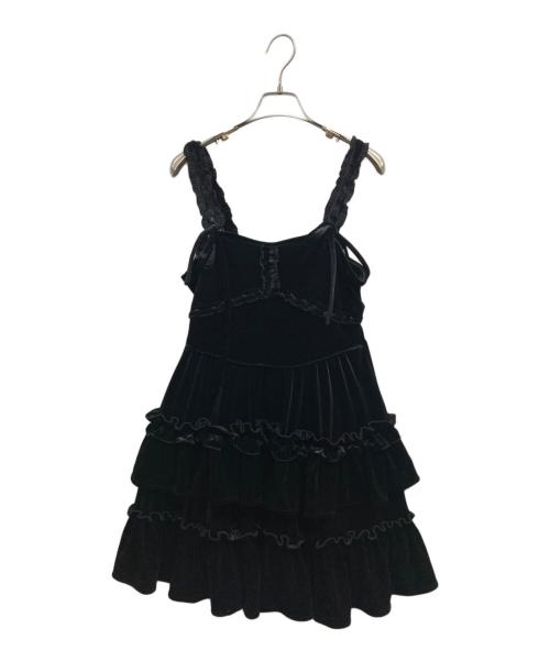 merry jenny（メリージェニー）merry jenny (メリージェニー) コルセットベロアミニワンピース ブラック サイズ:F 未使用品の古着・服飾アイテム