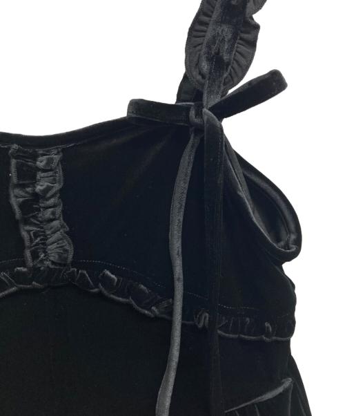 merry jenny（メリージェニー）merry jenny (メリージェニー) コルセットベロアミニワンピース ブラック サイズ:F 未使用品の古着・服飾アイテム