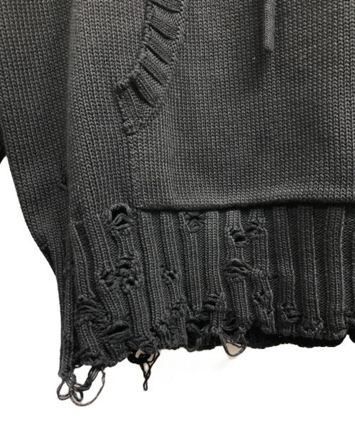 MARNI（マルニ）MARNI (マルニ) 25SS ダメージ加工 ニットパーカー ブラック サイズ:46 未使用品の古着・服飾アイテム