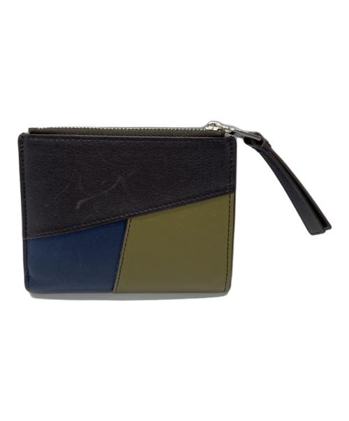 LOEWE（ロエベ）LOEWE (ロエベ) パズル スリム コンパクトウォレット ブラウン×ネイビーの古着・服飾アイテム