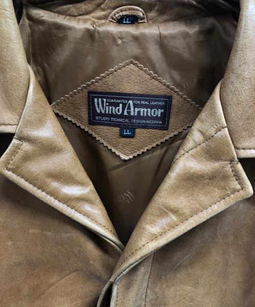 Wind Armor（ウィンドアーマー）Wind Armor (ウィンドアーマー) レザーカーコート ブラウン サイズ:LLの古着・服飾アイテム