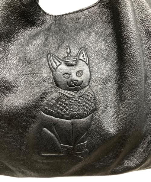 ear PAPILLONNER（イアパピヨネ）ear PAPILLONNER (イアパピヨネ) 猫デザインレザートートバッグ ブラックの古着・服飾アイテム
