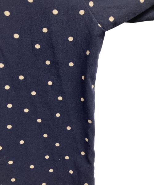 LOEFF（ロエフ）LOEFF (ロエフ) ドット バックリボン ハイネックブラウス ネイビー サイズ:ＦＲＥＥの古着・服飾アイテム