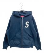 SUPREMEシュプリーム）の古着「24FW S Logo Zip Up Hooded Sweatshirt」｜ネイビー