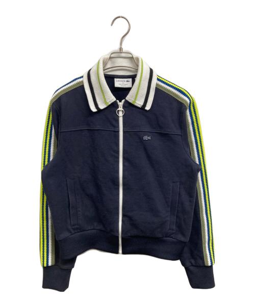 LACOSTE（ラコステ）LACOSTE (ラコステ) ショルダーニットテーピング ショートトラックジャケット ブラック サイズ:40の古着・服飾アイテム