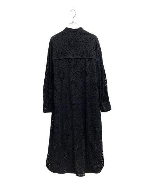 feerique（フィーリック）feerique (フィーリック) スクエアレーススキッパーワンピース ブラック サイズ:2の古着・服飾アイテム