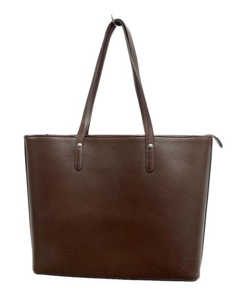 万双（マンソウ）万双 (マンソウ) ブライドルトートバッグ ブラウンの古着・服飾アイテム