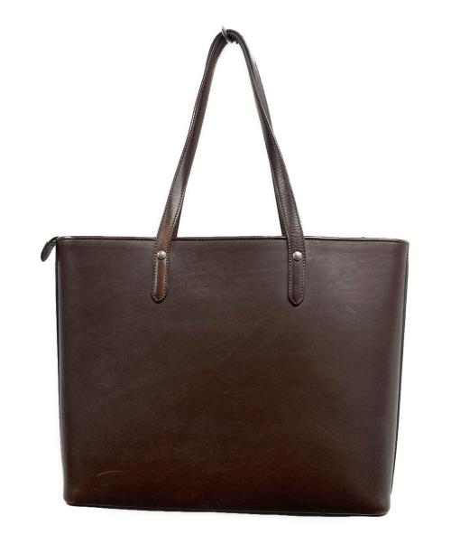 万双（マンソウ）万双 (マンソウ) ブライドルトートバッグ ブラウンの古着・服飾アイテム