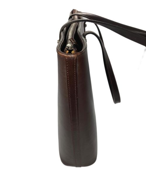 万双（マンソウ）万双 (マンソウ) ブライドルトートバッグ ブラウンの古着・服飾アイテム