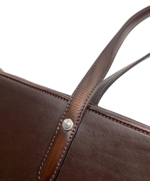 万双（マンソウ）万双 (マンソウ) ブライドルトートバッグ ブラウンの古着・服飾アイテム