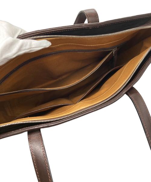 万双（マンソウ）万双 (マンソウ) ブライドルトートバッグ ブラウンの古着・服飾アイテム