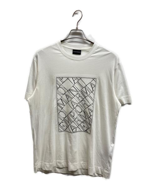 EMPORIO ARMANI（エンポリオ アルマーニ）EMPORIO ARMANI (エンポリオ アルマーニ) 刺繍Tシャツ ホワイト サイズ:XLの古着・服飾アイテム