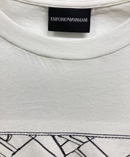 EMPORIO ARMANI（エンポリオ アルマーニ）EMPORIO ARMANI (エンポリオ アルマーニ) 刺繍Tシャツ ホワイト サイズ:XLの古着・服飾アイテム