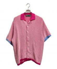 gim context（ジムコンテキスト）の古着「Honeycomb Open Collar Shirts」｜ピンク