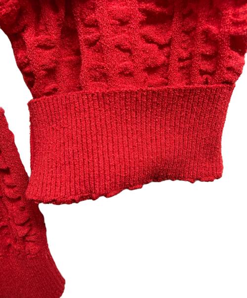 MAISON SPECIAL（メゾンスペシャル）MAISON SPECIAL (メゾンスペシャル) Prime-Over Seersucker-Like Skipper Knit Pullover レッド サイズ:1の古着・服飾アイテム