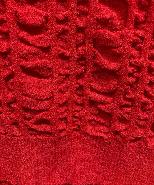 MAISON SPECIAL（メゾンスペシャル）MAISON SPECIAL (メゾンスペシャル) Prime-Over Seersucker-Like Skipper Knit Pullover レッド サイズ:1の古着・服飾アイテム
