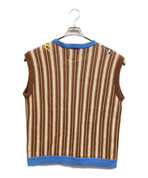 KIDSUPER STUDIOS（キッドスーパーストュディオス）KIDSUPER STUDIOS (キッドスーパーストュディオス) ニットベスト ブラウン サイズ:Lの古着・服飾アイテム