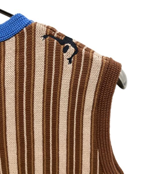 KIDSUPER STUDIOS（キッドスーパーストュディオス）KIDSUPER STUDIOS (キッドスーパーストュディオス) ニットベスト ブラウン サイズ:Lの古着・服飾アイテム