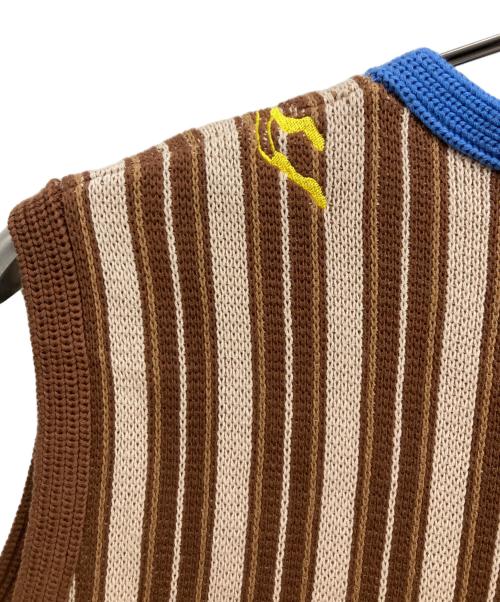 KIDSUPER STUDIOS（キッドスーパーストュディオス）KIDSUPER STUDIOS (キッドスーパーストュディオス) ニットベスト ブラウン サイズ:Lの古着・服飾アイテム