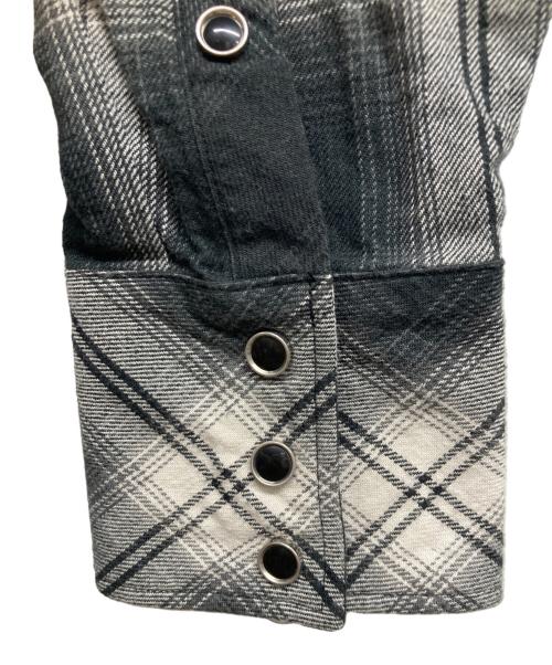 RAFU（ラフ）RAFU (ラフ) Remake shirt ブルー×ブラック サイズ:Mの古着・服飾アイテム