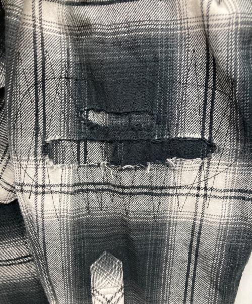 RAFU（ラフ）RAFU (ラフ) Remake shirt ブルー×ブラック サイズ:Mの古着・服飾アイテム