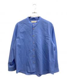 THE TOKYO（ザトーキョー）の古着「Active Washable Wool Band Collar L/S Shirt」｜ブルー