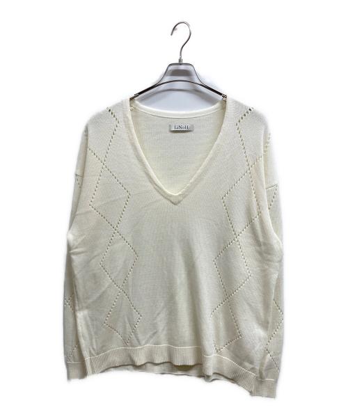 LiNoH（リノー）LiNoH (リノー) Vネックニット ベージュ サイズ:1の古着・服飾アイテム