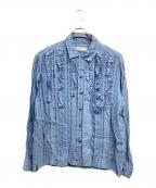 TOGA VIRILISトーガ ビリリース）の古着「レーヨンフリルシャツ」｜ブルー