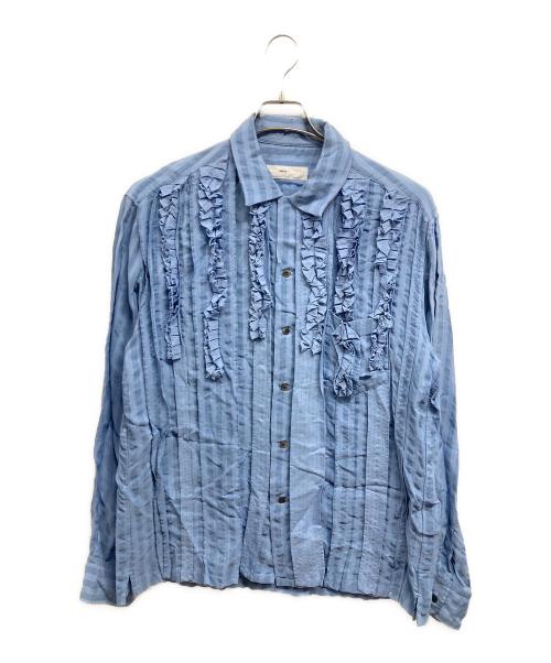 TOGA VIRILIS（トーガ ビリリース）TOGA VIRILIS (トーガ ビリリース) レーヨンフリルシャツ ブルー サイズ:46の古着・服飾アイテム