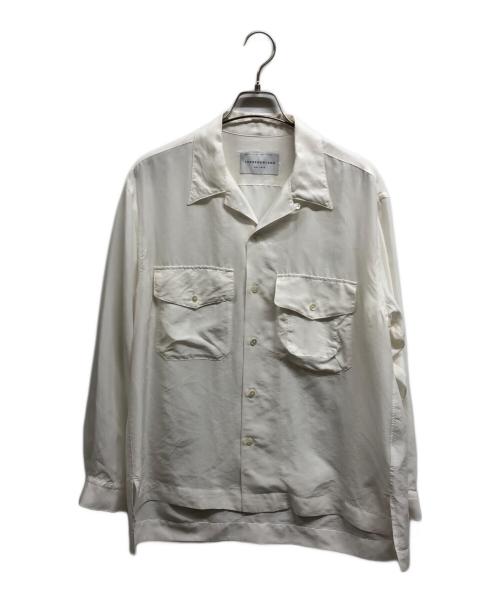 TOMORROW LAND（トゥモローランド）TOMORROW LAND (トゥモローランド) シルク オープンカラー ダブルポケット ロングスリーブシャツ ホワイト サイズ:Sの古着・服飾アイテム