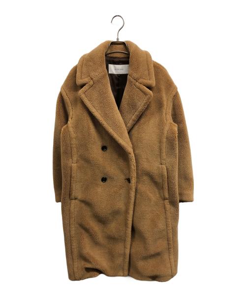 LE CIEL BLEU（ルシェルブルー）LE CIEL BLEU (ルシェルブルー) シアリング ボアフリース ダブルコート ベージュ サイズ:36の古着・服飾アイテム