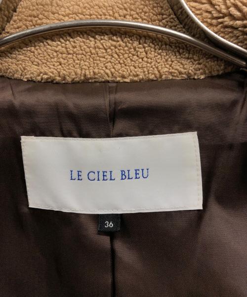 LE CIEL BLEU（ルシェルブルー）LE CIEL BLEU (ルシェルブルー) シアリング ボアフリース ダブルコート ベージュ サイズ:36の古着・服飾アイテム